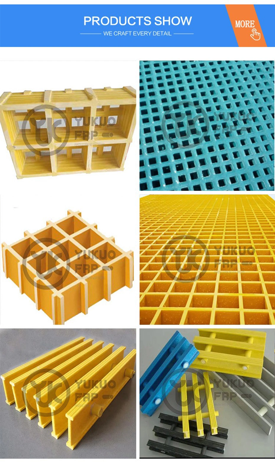 Smooth or Concave FRP GRP Plastic Tree Grating