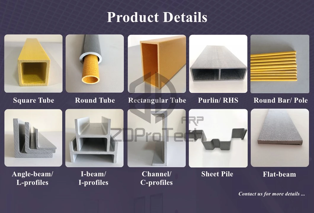 Hot Sales Anti UV High Strength FRP Fiberglass Pultruded Round Tube Profile.